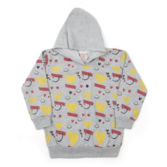 Girls Full Sleeves Hoodie T-Shirt - Grey