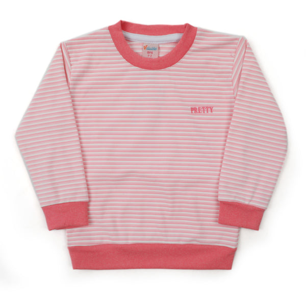 Girls Full Sleeves Sweat Shirt - Pink