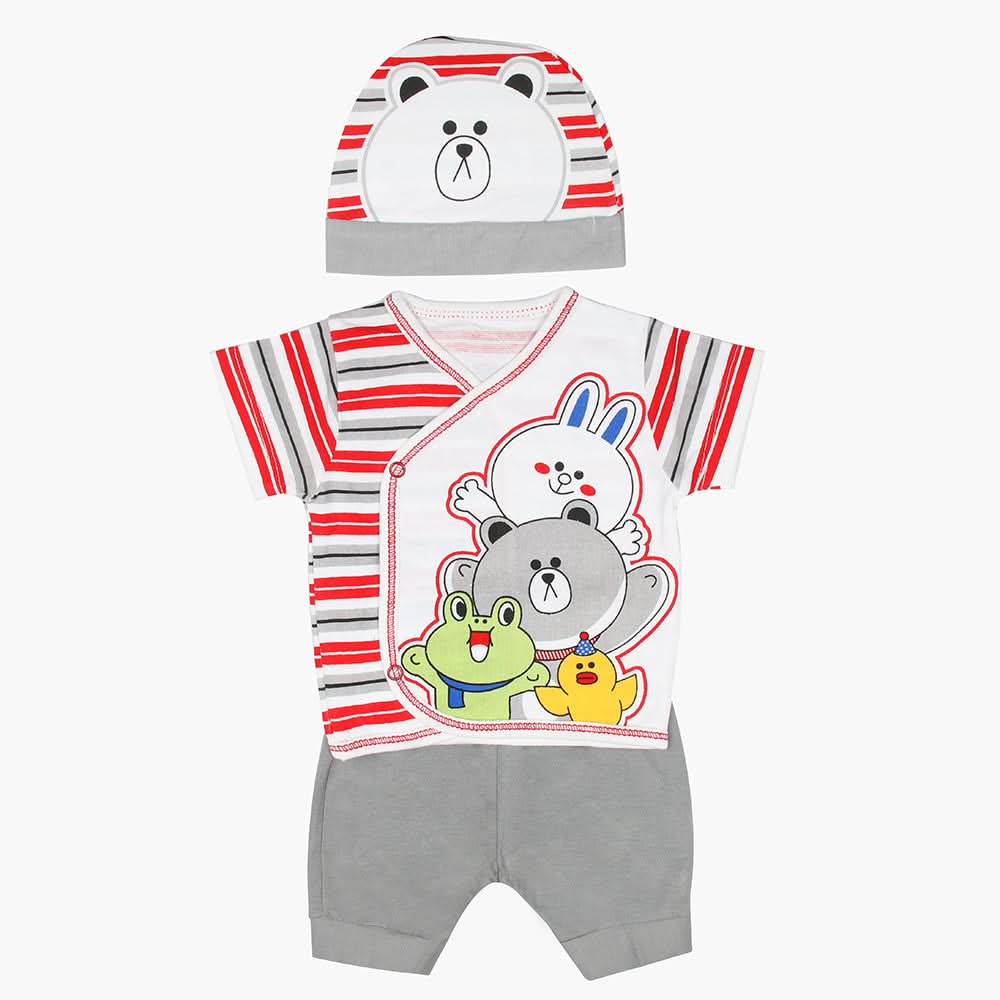 Newborn Boys Half Sleeves Suit - Red, Newborn Boys Sets & Suits, Chase Value, Chase Value