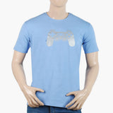 Men's Printed Half Sleeves T-Shirt - Blue, Men's T-Shirts & Polos, Chase Value, Chase Value