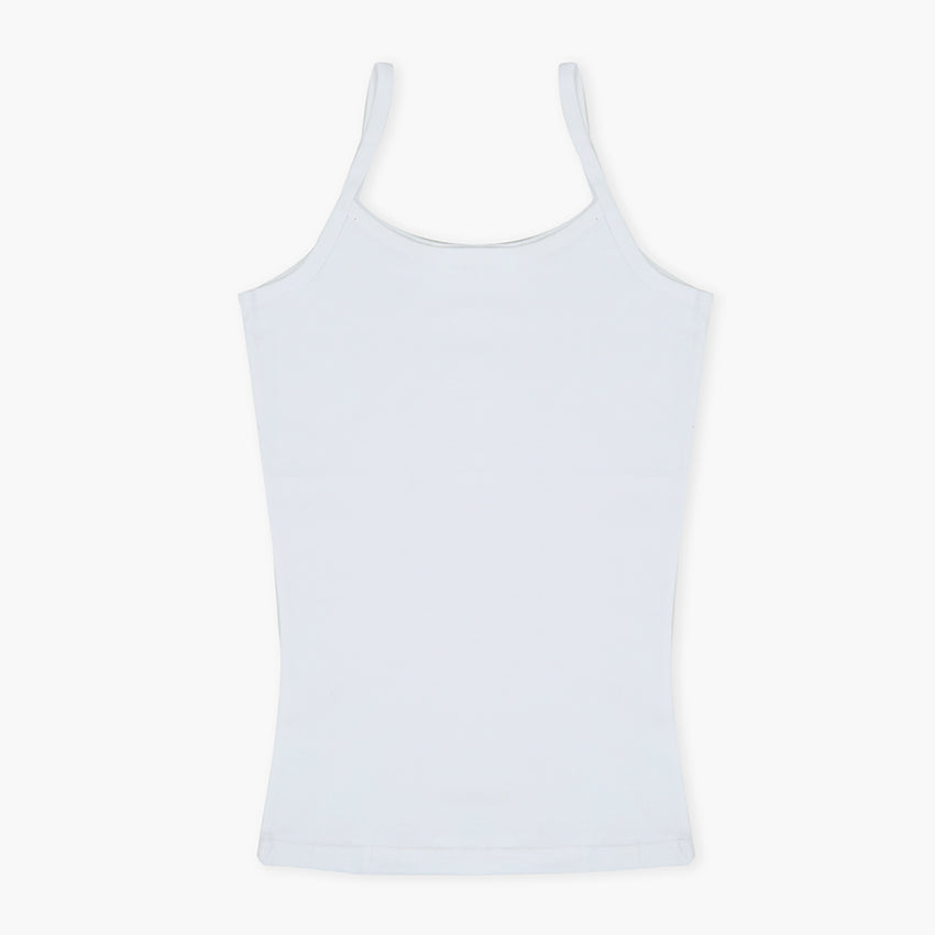 Girls Valuables Wide Strap Camisole - White, Girls Shameez Camisole & Biddies, Chase Value, Chase Value