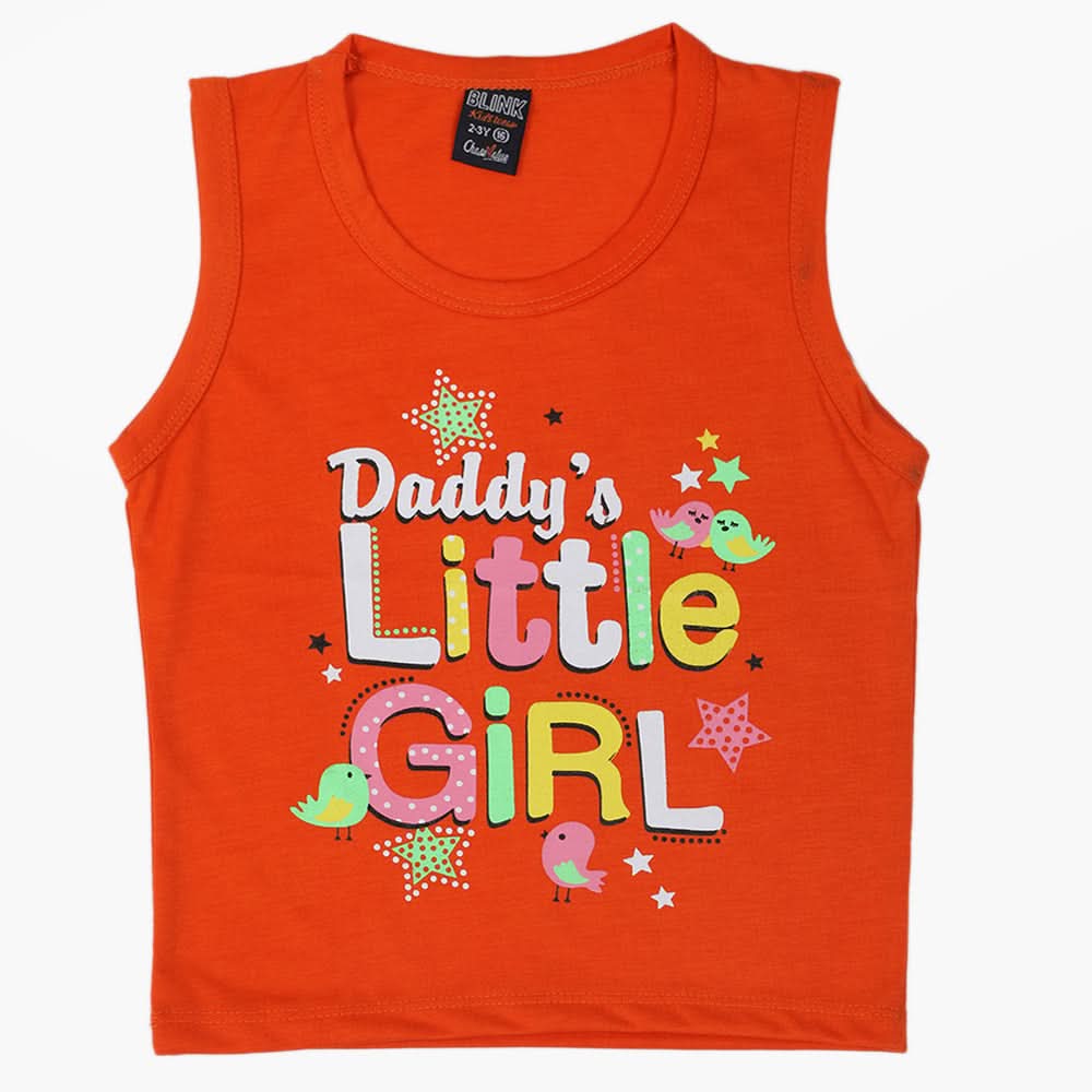 Girls Sando T-Shirt - Orange, Girls T-Shirts, Chase Value, Chase Value