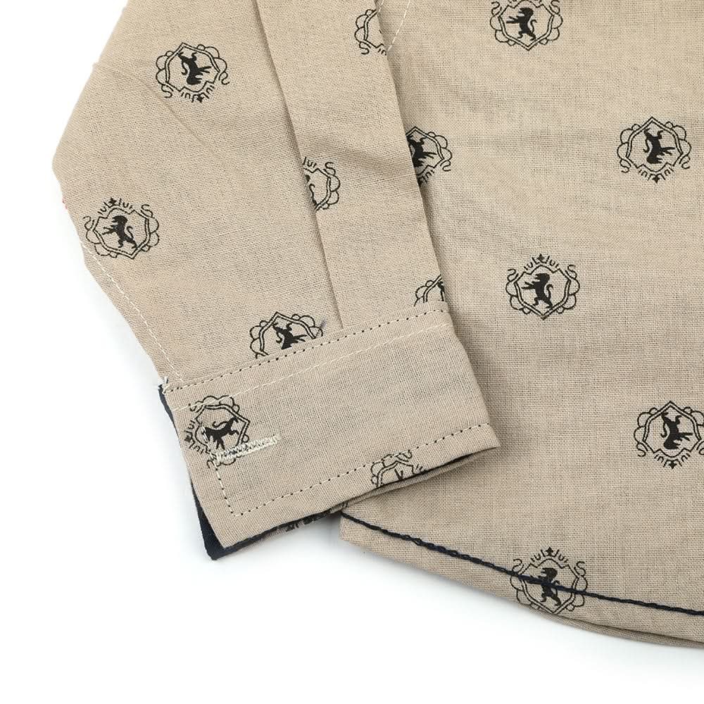 Newborn Boys Full Sleeves Shirt - Beige, Newborn Boys Winterwear, Chase Value, Chase Value