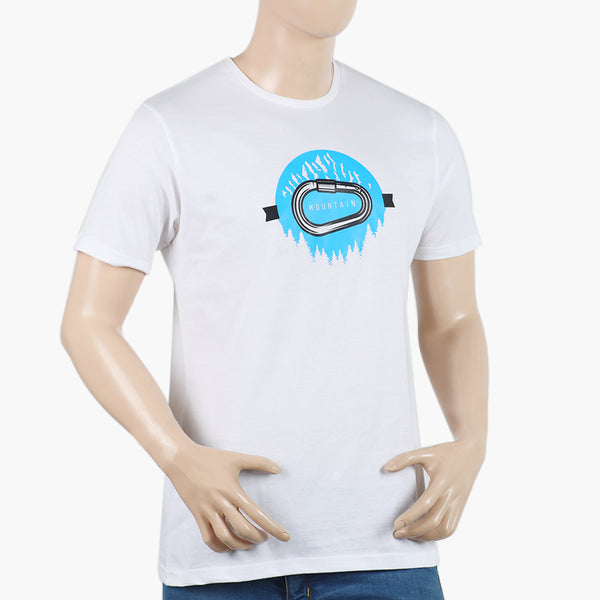 Men's Printed Half Sleeves T-Shirt - White, Men's T-Shirts & Polos, Chase Value, Chase Value