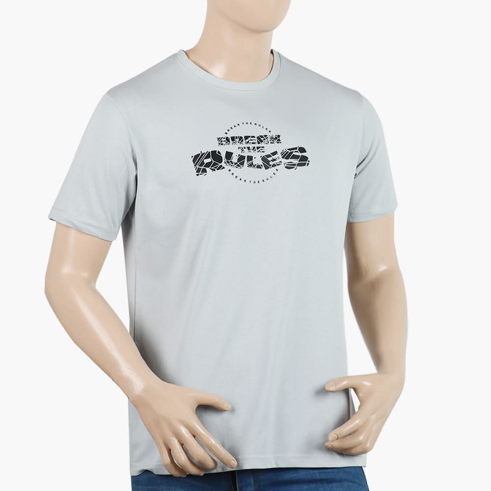 Men's Printed Half Sleeves T-Shirt - Grey, Men's T-Shirts & Polos, Chase Value, Chase Value