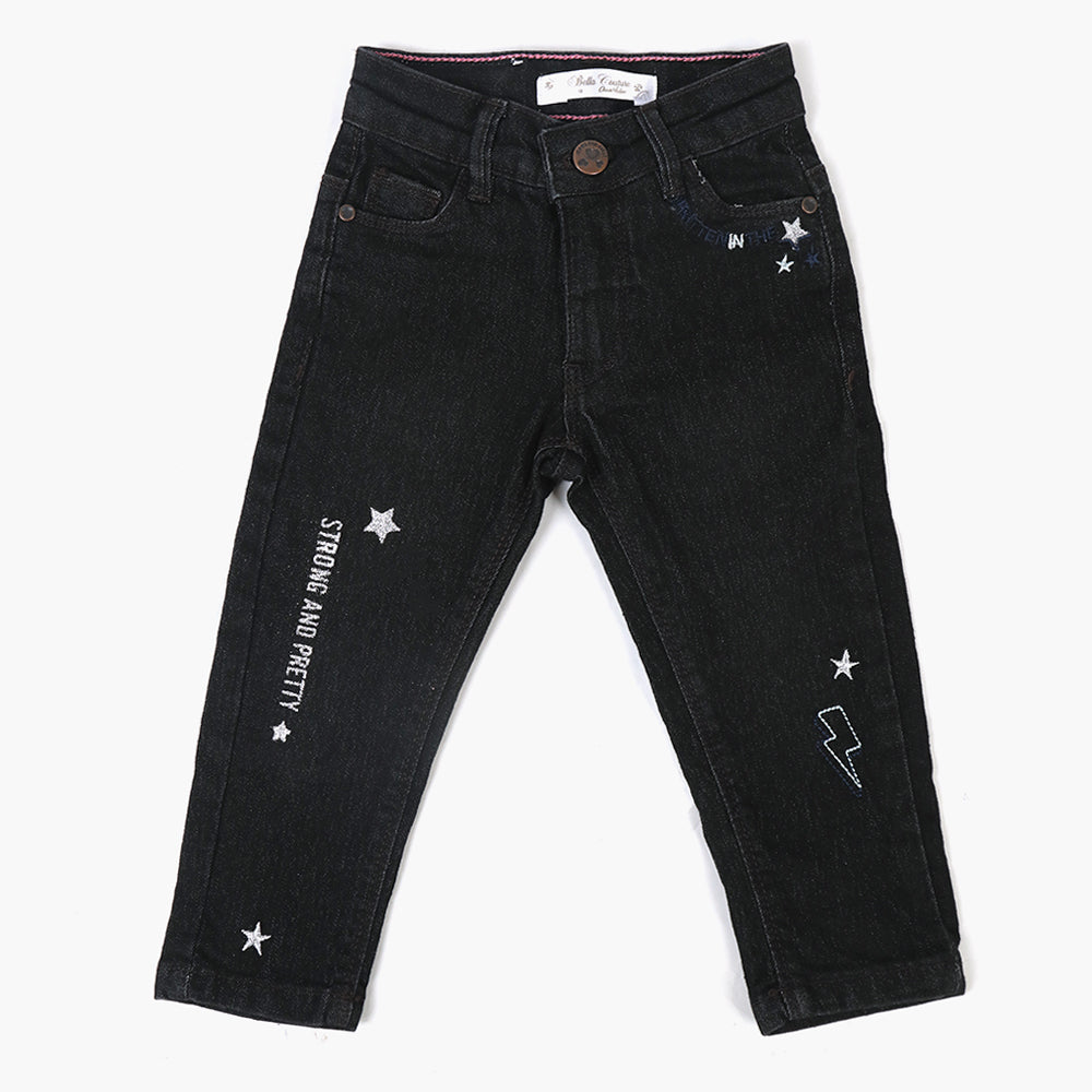 Girls Denim Pant - Black, Girls Pants & Capri, Chase Value, Chase Value