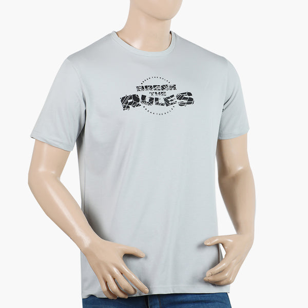 Men's Printed Half Sleeves T-Shirt - Grey
