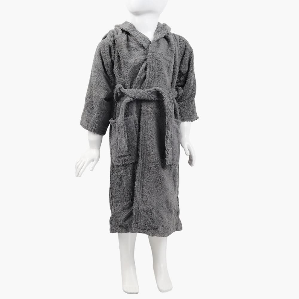Kids Plain Bathrobe - Dark Grey, Bath Towels, Chase Value, Chase Value