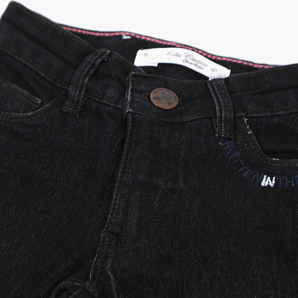 Girls Denim Pant - Black, Girls Pants & Capri, Chase Value, Chase Value