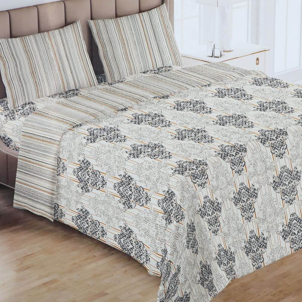 Double Bed Sheet Set of 5Pcs- C4, Double Size Bed Sheet, Chase Value, Chase Value