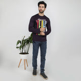 Men's Full Sleeves Printed T-Shirt - Purple, Men's T-Shirts & Polos, Chase Value, Chase Value