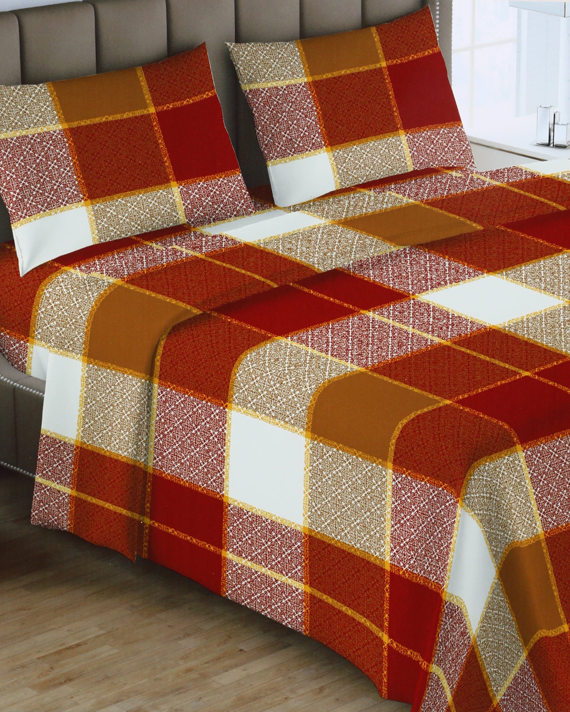 Valuables Crystal Collection Double Bedsheet 90x96- 3 Pcs