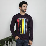 Men's Full Sleeves Printed T-Shirt - Purple, Men's T-Shirts & Polos, Chase Value, Chase Value
