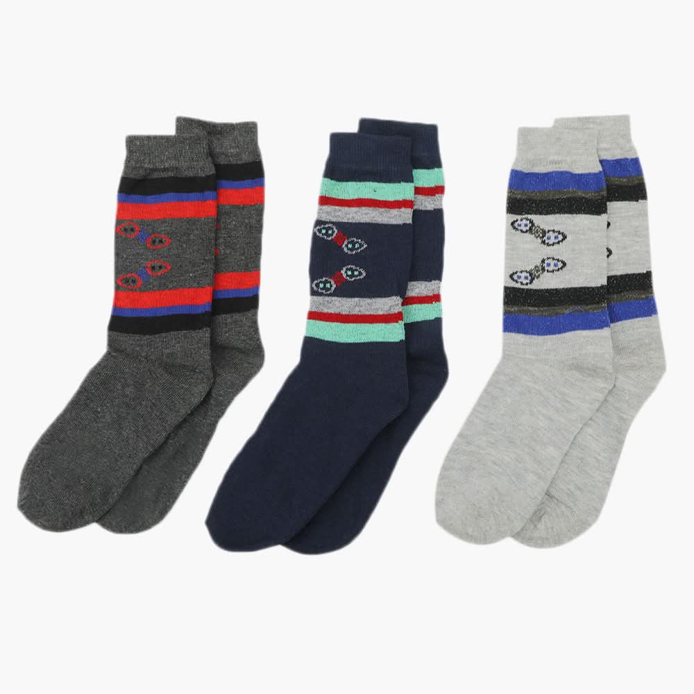 Boys Socks Pack Of 3 - Multi Color, Boys Socks, Chase Value, Chase Value