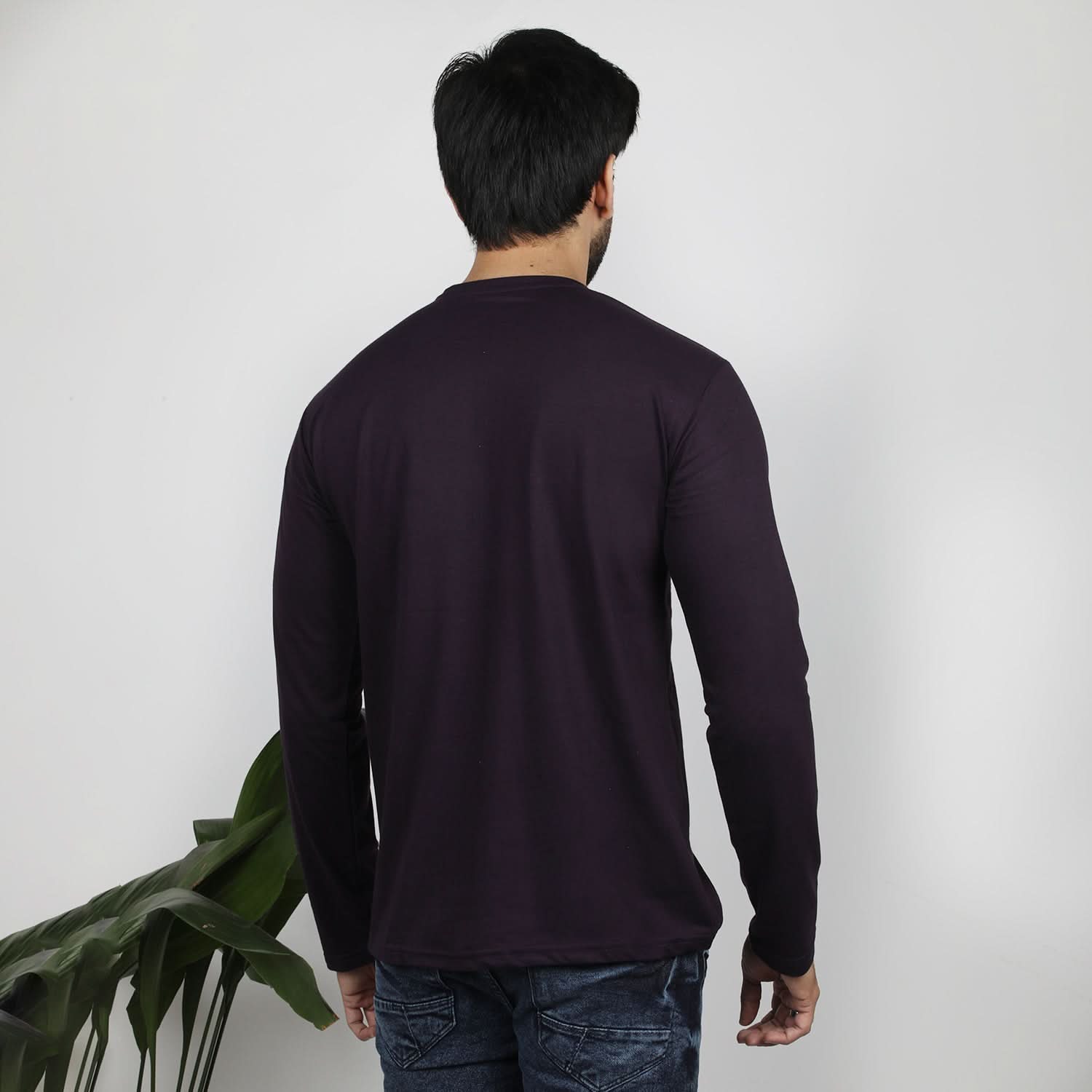 Men's Full Sleeves Printed T-Shirt - Purple, Men's T-Shirts & Polos, Chase Value, Chase Value
