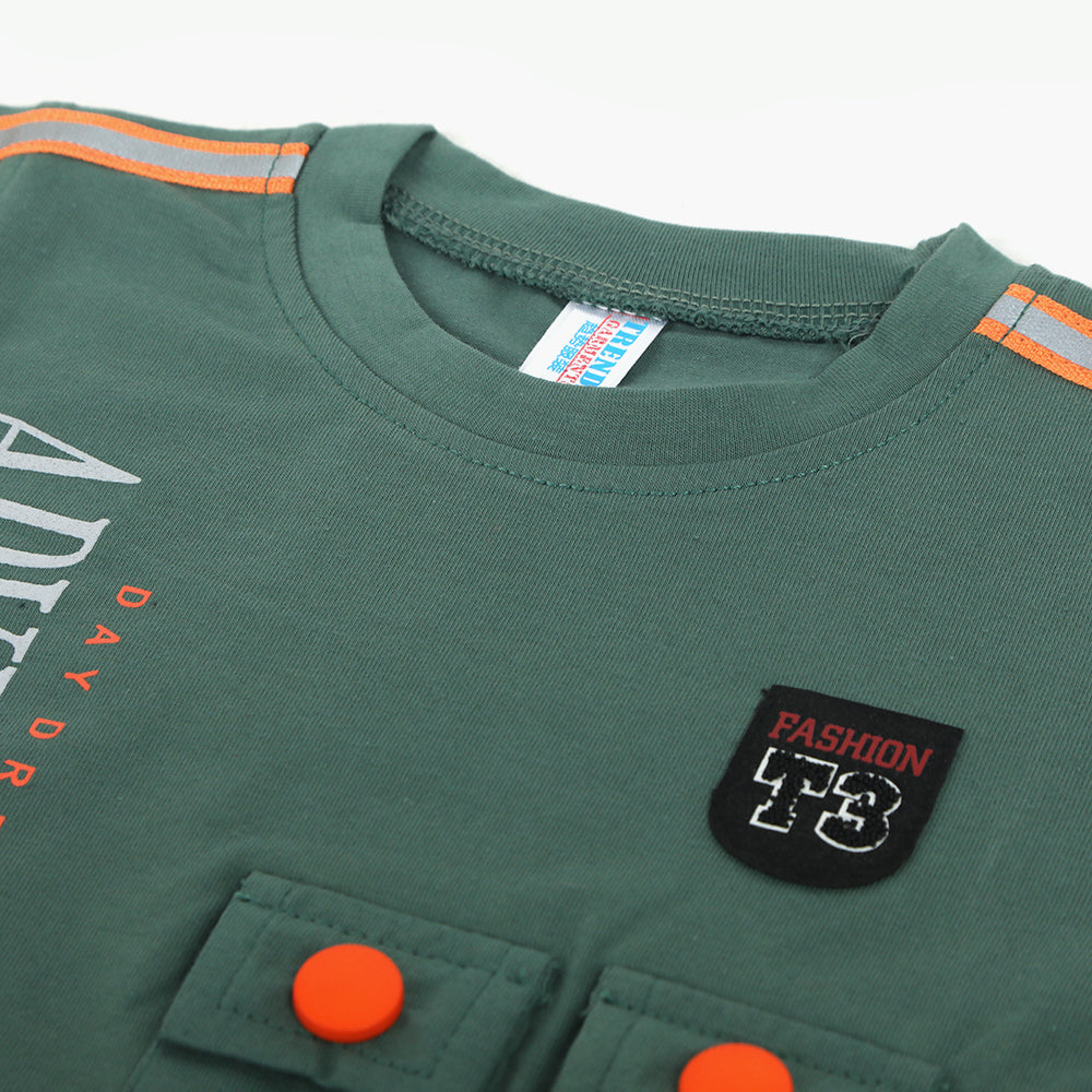 Newborn Boys Half Sleeves Suit - Green, Newborn Boys Sets & Suits, Chase Value, Chase Value