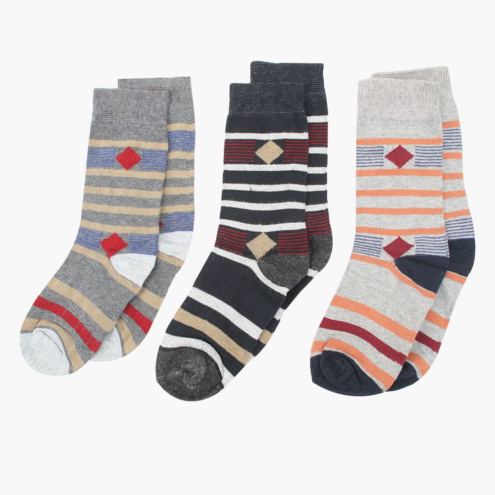 Boys Socks Pack Of 3 - Multi Color, Boys Socks, Chase Value, Chase Value