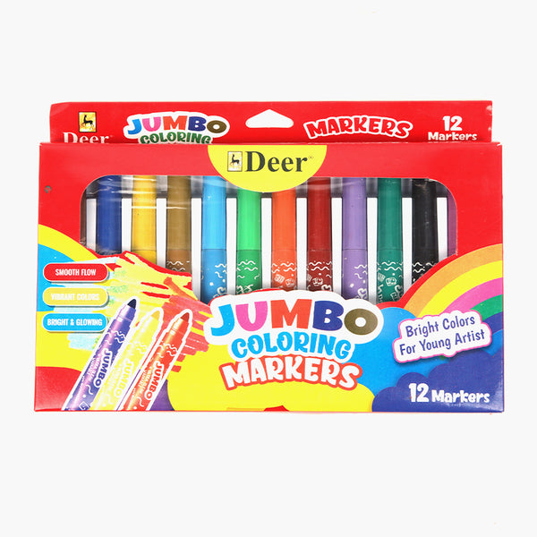 Deer Jumbo Coloring Marker Pack of 12 - Multi Color