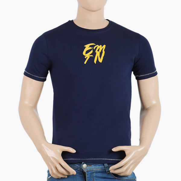 Eminent Men's Round Neck Half Sleeves Printed T-Shirt - Navy Blue, Men's T-Shirts & Polos, Eminent, Chase Value