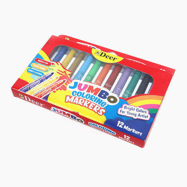 Deer Jumbo Coloring Marker Pack of 12 - Multi Color