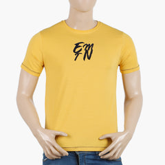 Eminent Men's Round Neck Half Sleeves Printed T-Shirt - Yellow