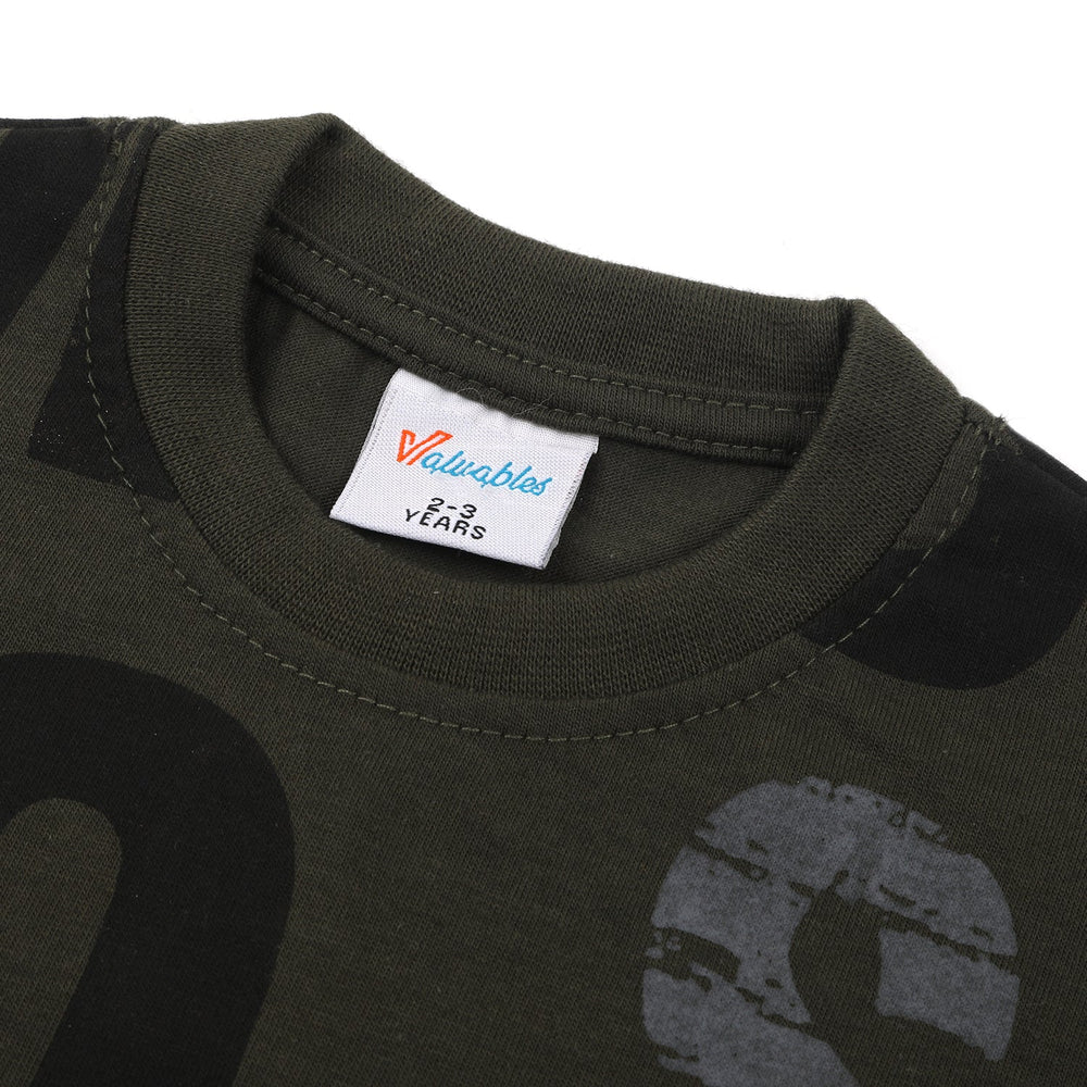Boys Full Sleeves T-Shirt - Olive, Boys T-Shirts, Chase Value, Chase Value