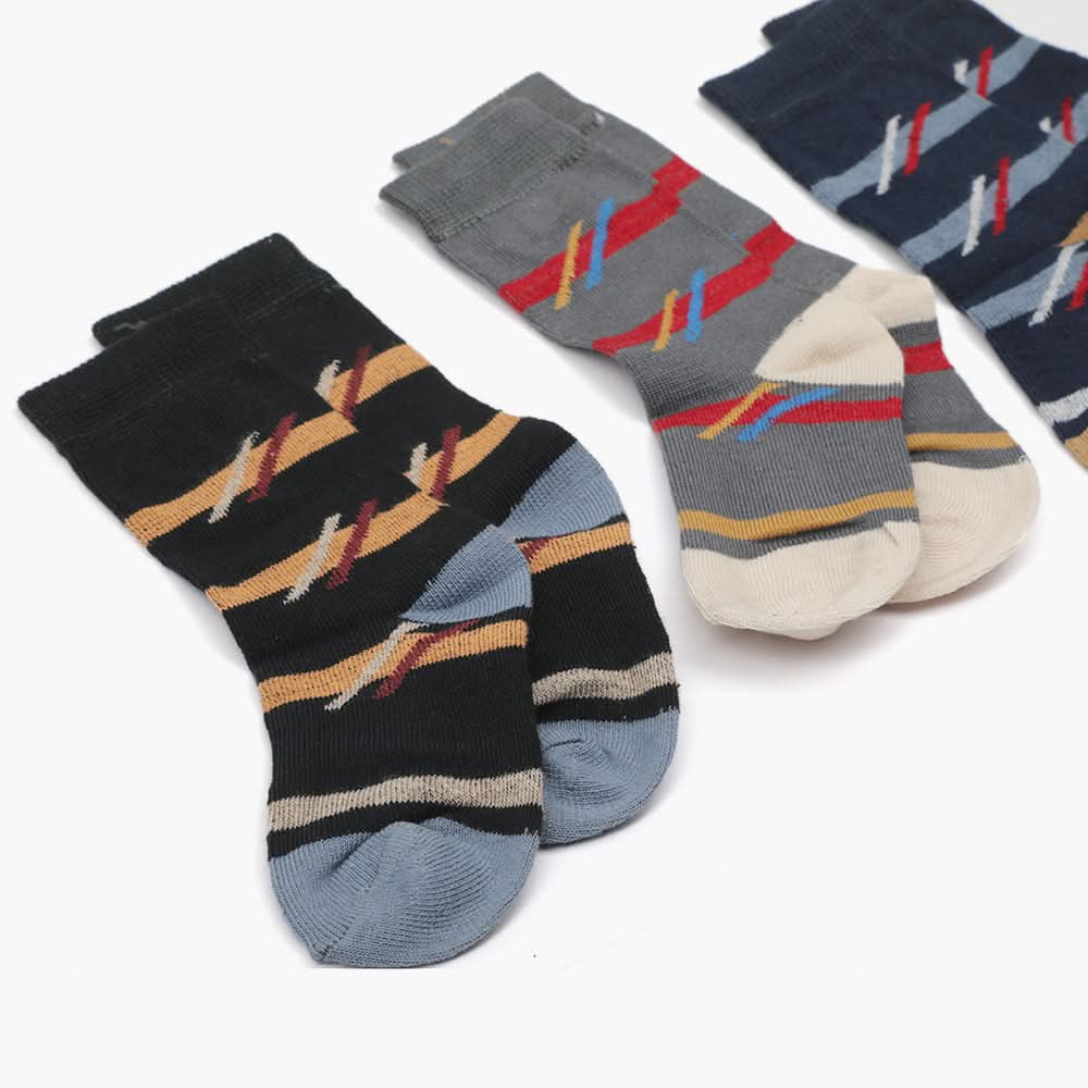Boys Socks Pack Of 3 - Multi Color, Boys Socks, Chase Value, Chase Value