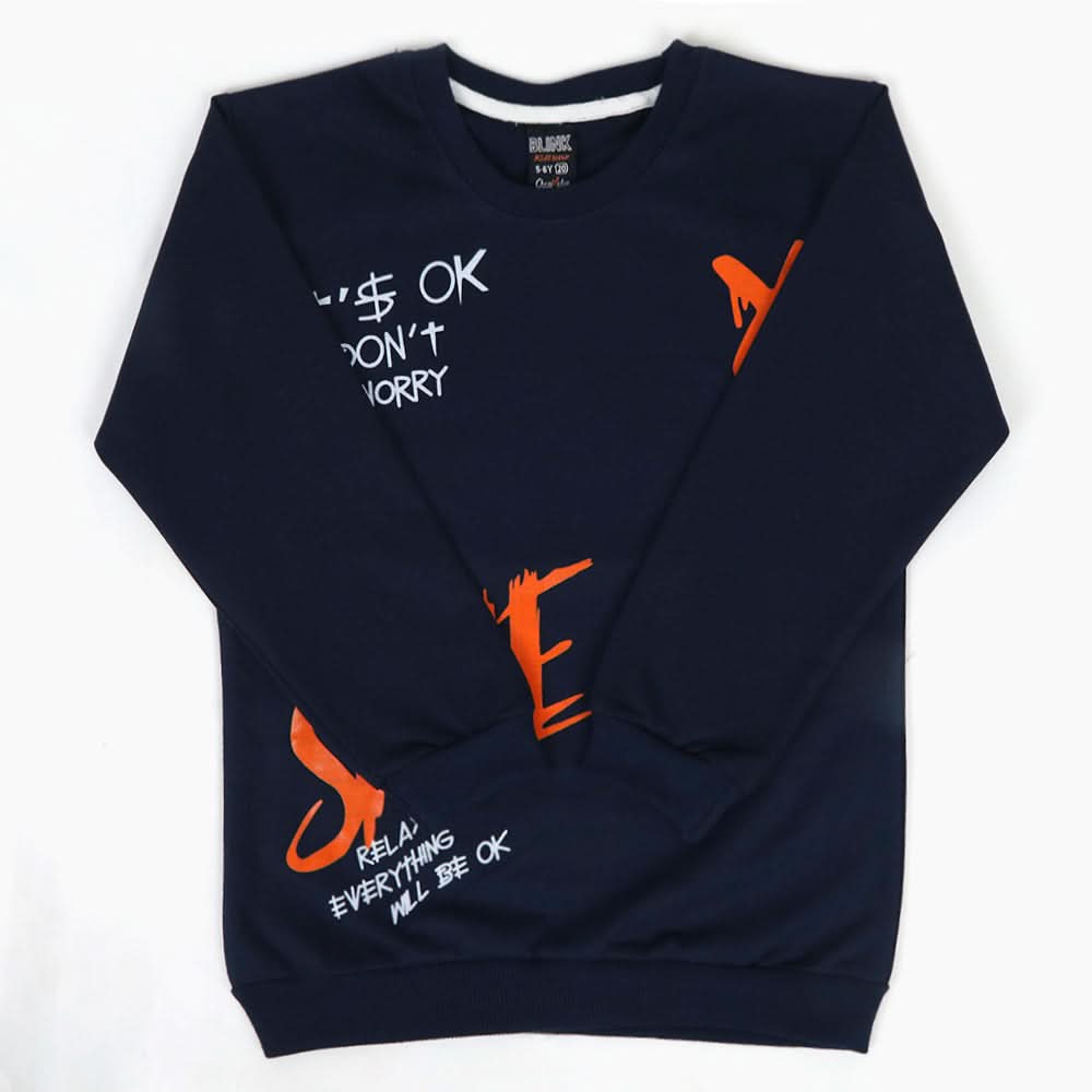 Boys Full Sleeves T-Shirts - Navy Blue, Boys T-Shirts, Chase Value, Chase Value
