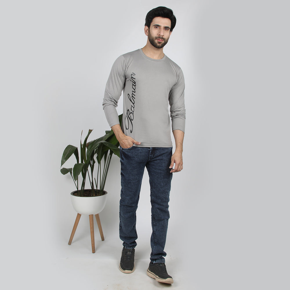 Men's Full Sleeves T-Shirt - Grey, Men's T-Shirts & Polos, Chase Value, Chase Value