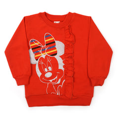 Girls Full Sleeves Sweat Shirt - Orange