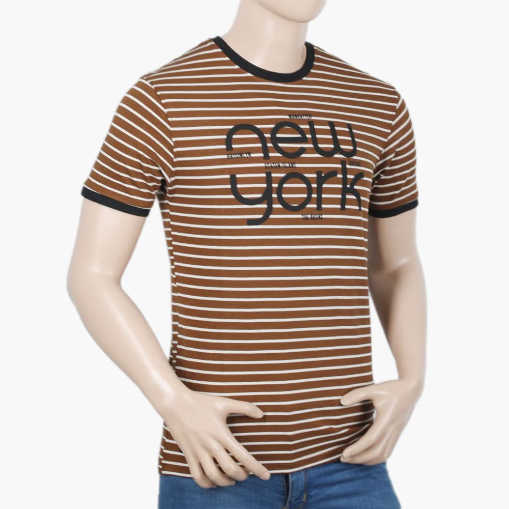 Men's Half Sleeves T-Shirt - Brown, Men, T-Shirts And Polos, Chase Value, Chase Value
