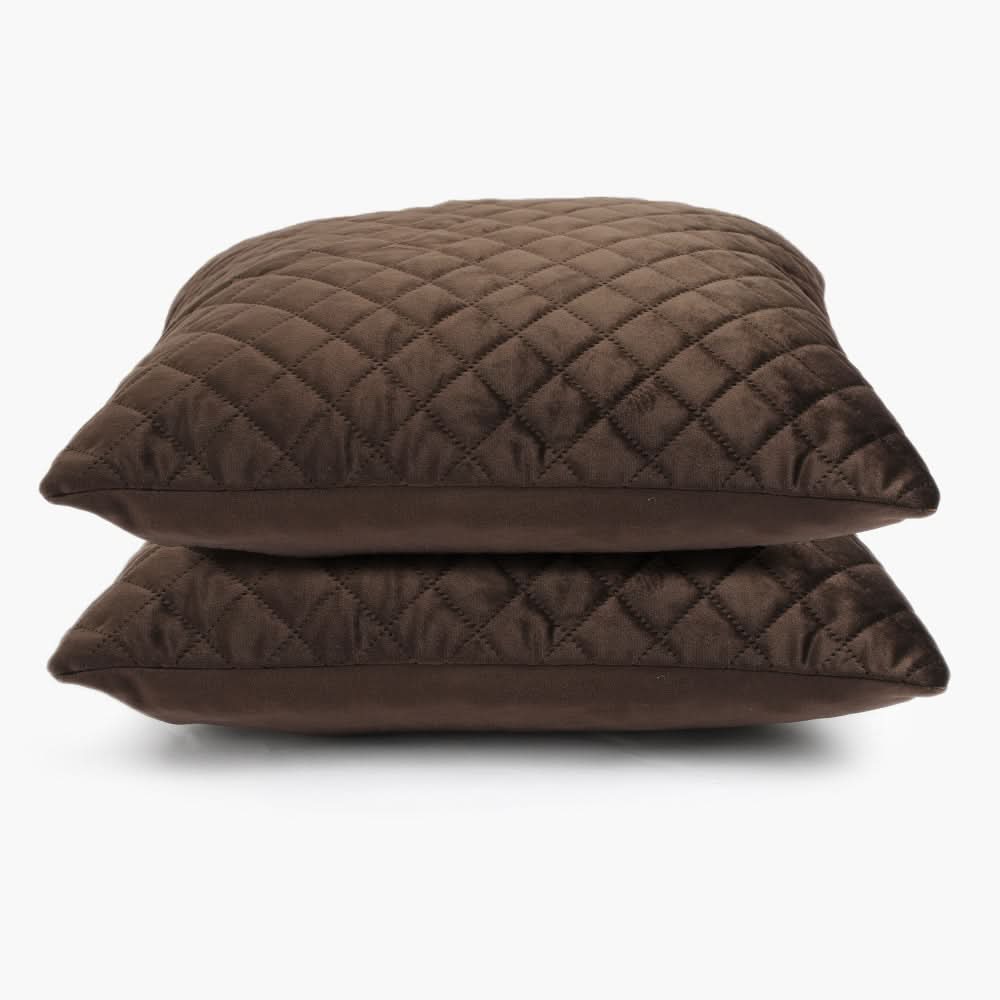 Velvet Cushion 2pcs Set - Brown, Cushion Cover, Chase Value, Chase Value