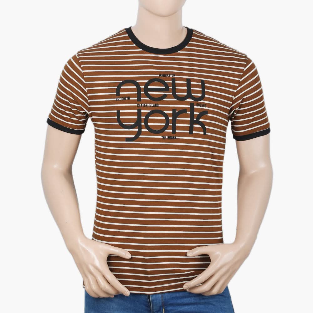 Men's Half Sleeves T-Shirt - Brown, Men, T-Shirts And Polos, Chase Value, Chase Value