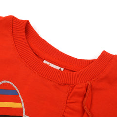 Girls Full Sleeves Sweat Shirt - Orange