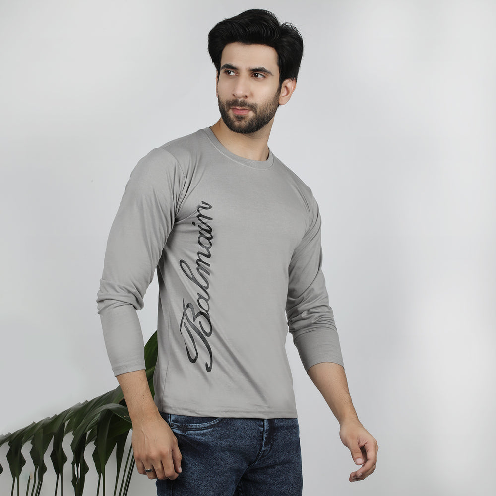 Men's Full Sleeves T-Shirt - Grey, Men's T-Shirts & Polos, Chase Value, Chase Value