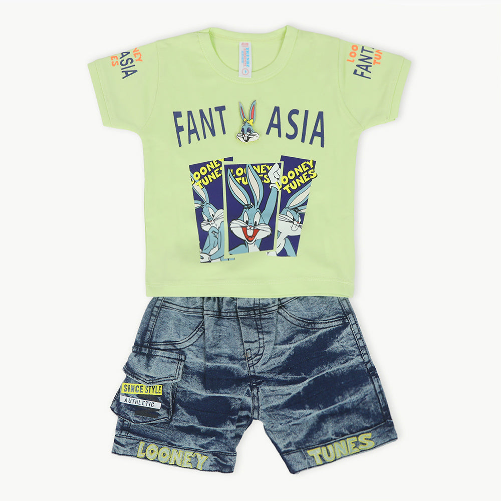 Newborn Boys Half Sleeves Suit - Green, Newborn Boys Sets & Suits, Chase Value, Chase Value