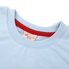 Girls Full Sleeves Sweat Shirt - Light Blue