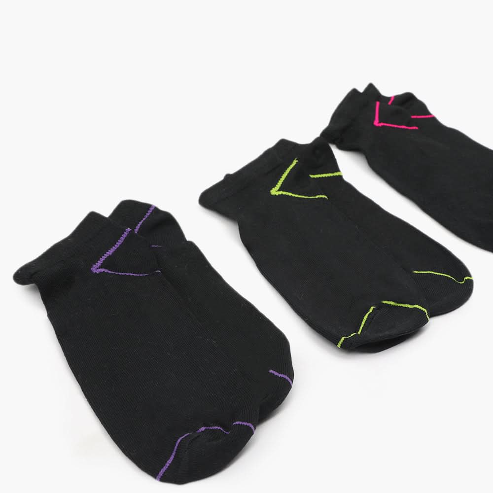 Women's Ankle Socks Pack Of 3 - Multi Color, Women Socks Stocking & Gloves, Chase Value, Chase Value