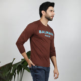 Men's Full Sleeves T-Shirt - Dark Brown, Men's T-Shirts & Polos, Chase Value, Chase Value