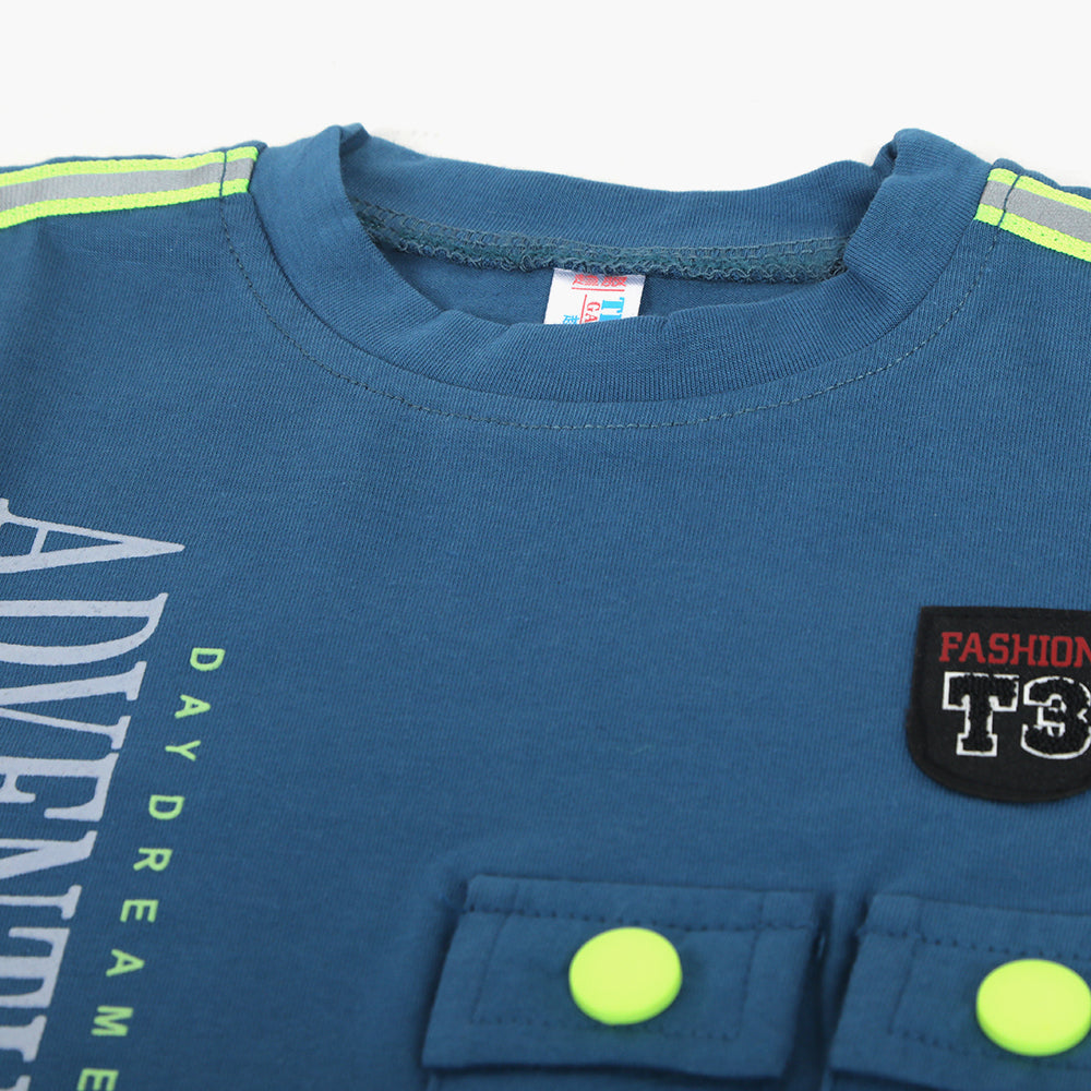 Newborn Boys Half Sleeves Suit - Blue, Newborn Boys Sets & Suits, Chase Value, Chase Value