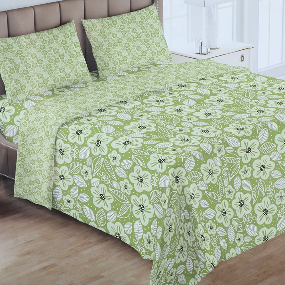 Double Bed Sheet Set of 5Pcs - C1, Double Size Bed Sheet, Chase Value, Chase Value
