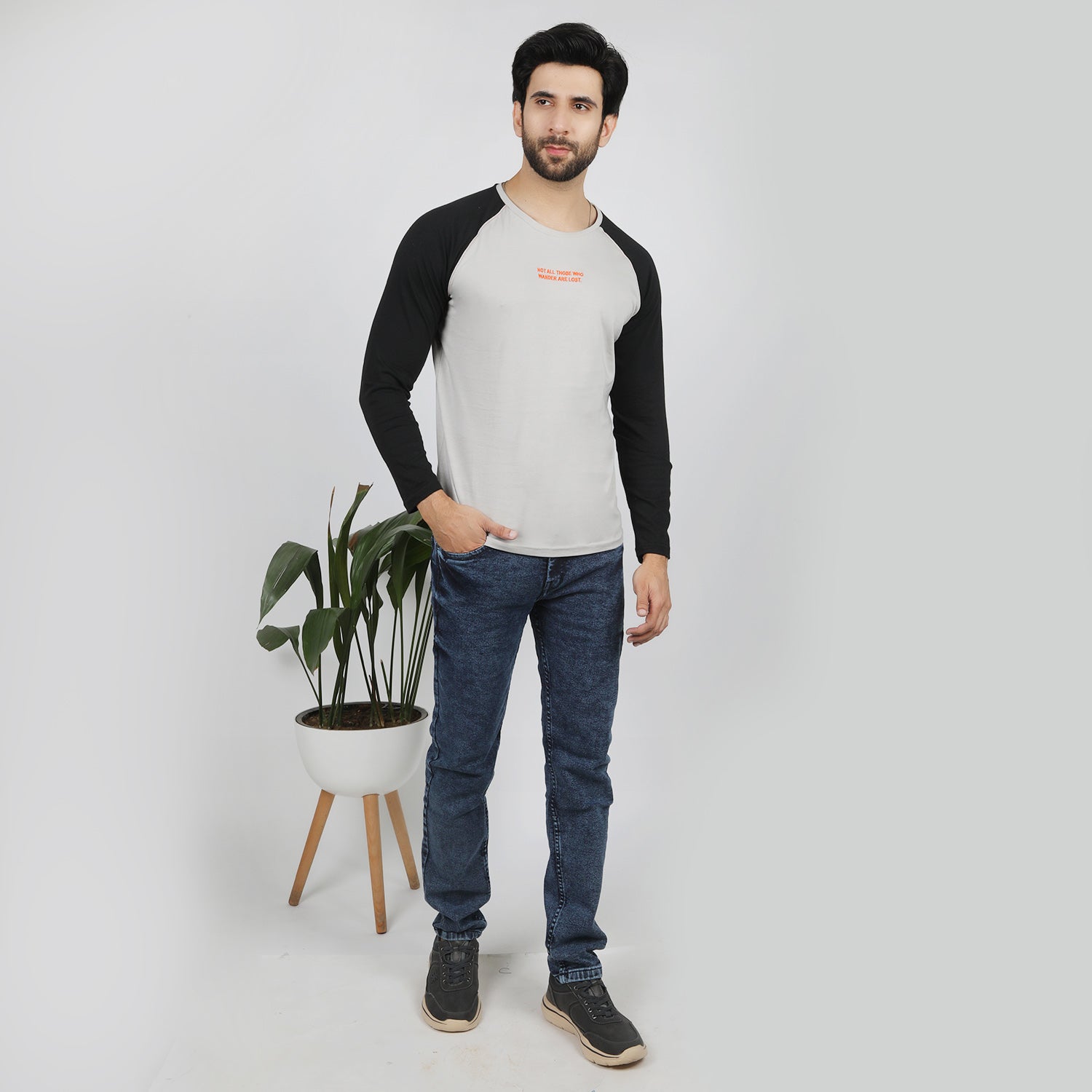 Eminent Men's Round Neck Full Sleeves T-Shirt - Dove, Men's T-Shirts & Polos, Eminent, Chase Value
