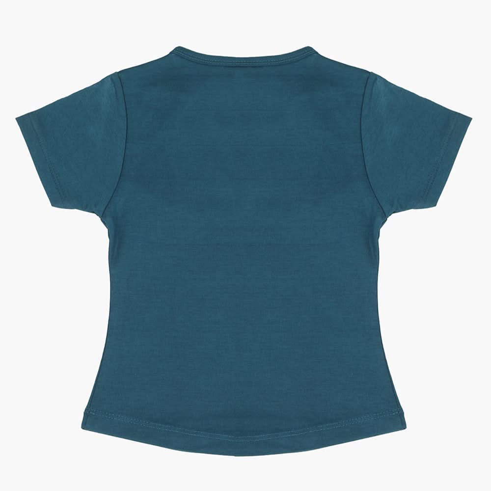 Girls Half Sleeves T-Shirt - Steel Green, Girls T-Shirts, Chase Value, Chase Value