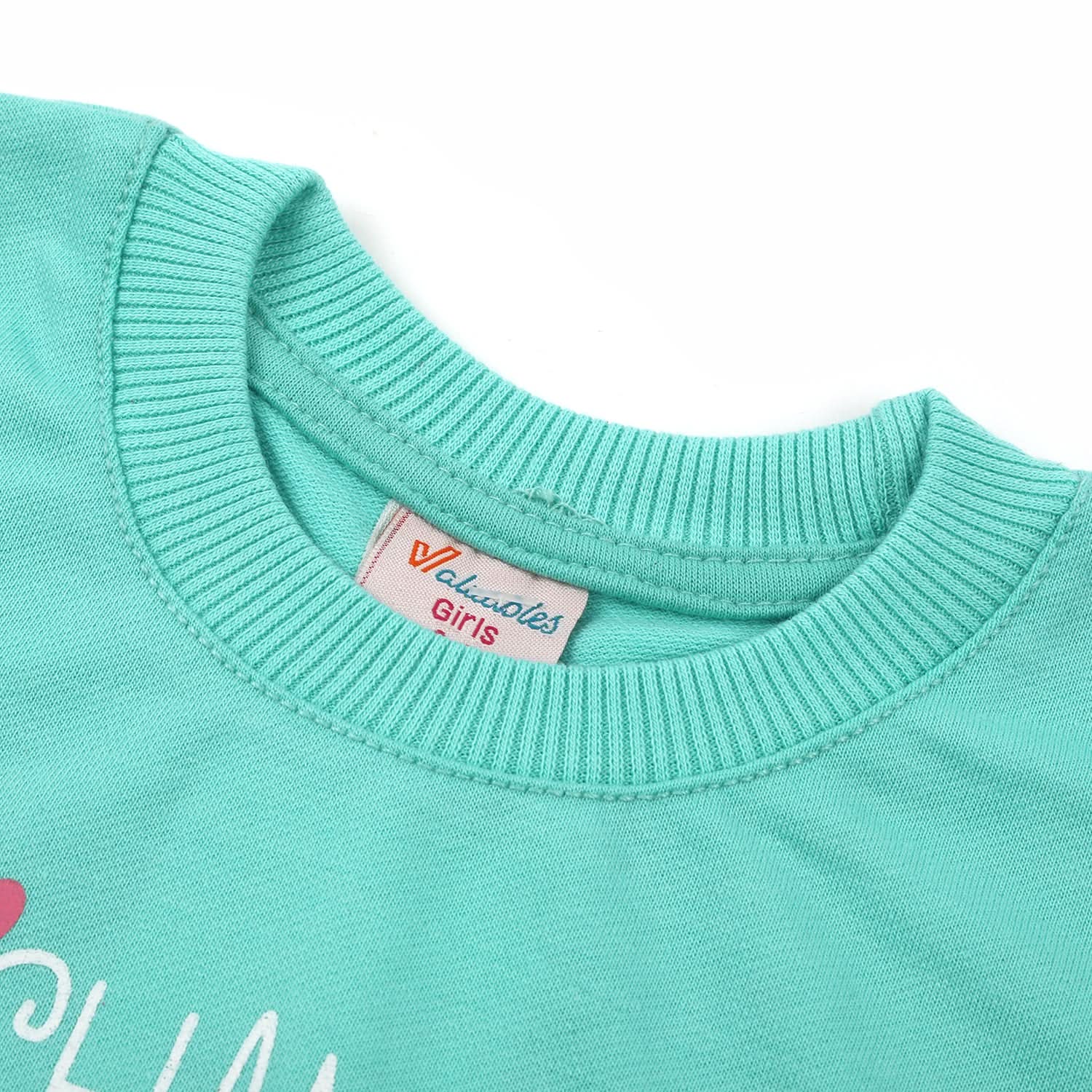 Girls Full Sleeves Sweat Shirt - Cyan, Girls Hoodies & Sweat Shirts, Chase Value, Chase Value