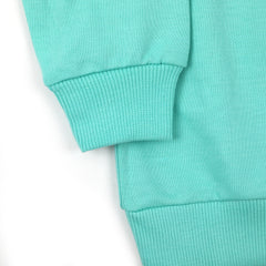 Girls Full Sleeves Sweat Shirt - Cyan