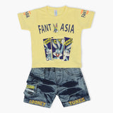 Newborn Boys Half Sleeves Suit - Yellow, Newborn Boys Sets & Suits, Chase Value, Chase Value