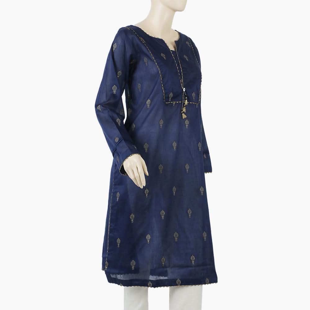 Women's Stitched Kurti - Dark Blue, Women Ready Kurtis, Chase Value, Chase Value