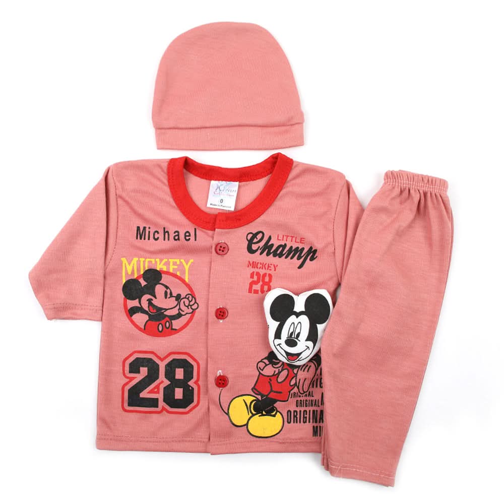 Newborn Boys Full Sleeves Suit - Tea Pink, Newborn Boys Sets & Suits, Chase Value, Chase Value