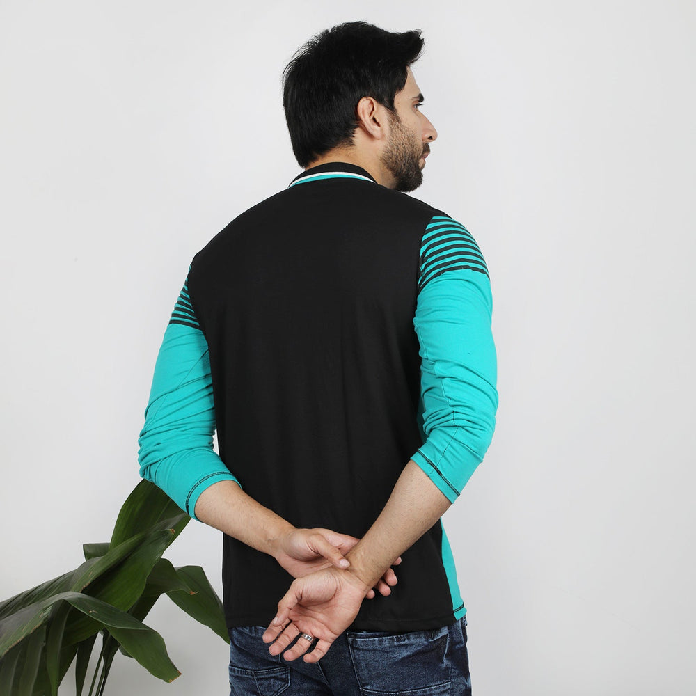 Men's Full Sleeves Polo T-Shirt - Sea Green, Men's T-Shirts & Polos, Chase Value, Chase Value