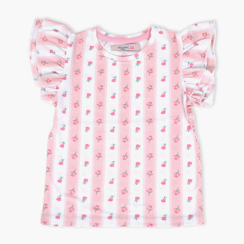 Girls Half Sleeves T-Shirt - Pink, Girls T-Shirts, Chase Value, Chase Value